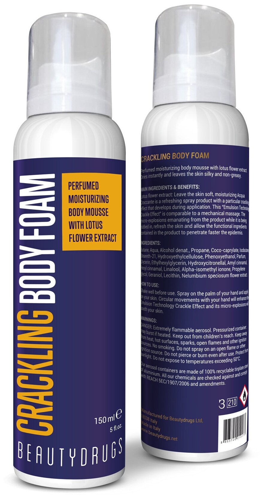 BEAUTYDRUGS Crackling Body Foam Ароматизированный увлажняющий мусс для тела 150 мл