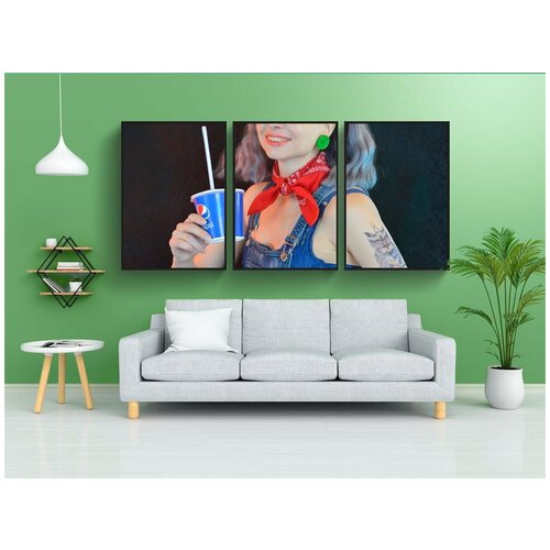 фото Набор модулных постеров для интерьера "женщина, мода, рокабилли стиль" 60x90 см. в тубусе, без рамки lotsprints