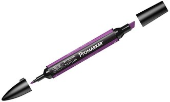 Маркеры для графики и живописи Маркер художественный двухсторонний Winsor&Newton "Pro", пулевидный/скошенный, 2мм/7мм , пурпурный