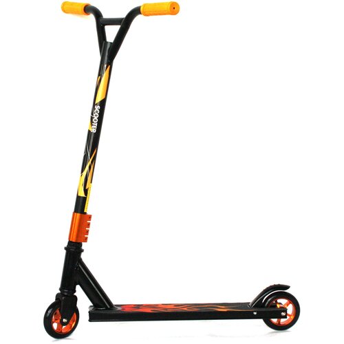 фото Самокат трюковой 2х колесный желтый scooter