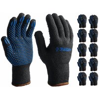 Трикотажные перчатки ЗУБР р. L-XL утепленные с ПВХ покрытием (точка) 10 пар (11462-H10)