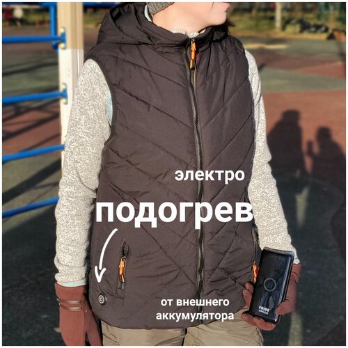 Жилет женский зимний с электро подогревом от power bank внешнего аккумулятора термостатическая салфетка с подогревом и usb подогревом