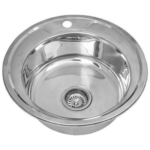 Мойка стальная врезная D490 0,6мм глубина 170мм