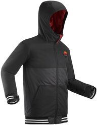 Куртка для сноуборда и лыж детская черная SNB JKT 100 Jr DREAMSCAPE Х Decathlon Угольный Серый/Черный/Бордо 8 лет (125-132 см)