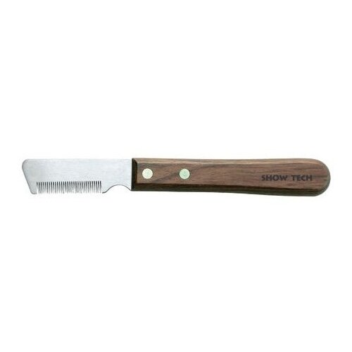 фото Show tech тримминговочный нож show tech 3300 с деревянной ручкой для мягкой шерсти, 44 гр