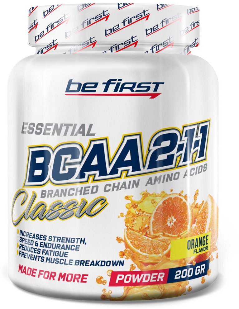 BCAA 2:1:1 Be First BCAA Classic Powder 2:1:1 200 г, Апельсин