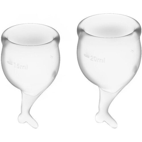 Купить Набор прозрачных менструальных чаш Feel secure Menstrual Cup, Satisfyer, бесцветный