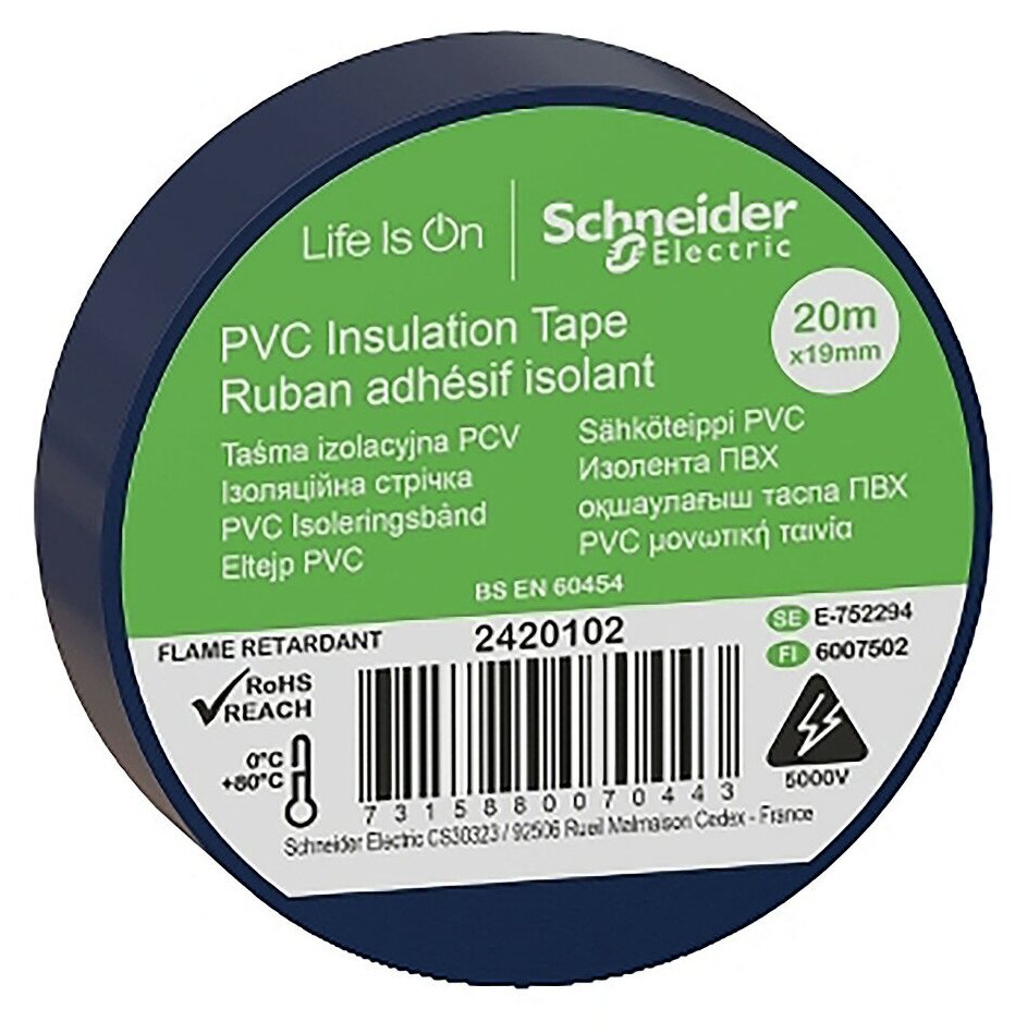 фото Изолента ПВХ 19ммх20м 0,13мм синий Schneider Electric