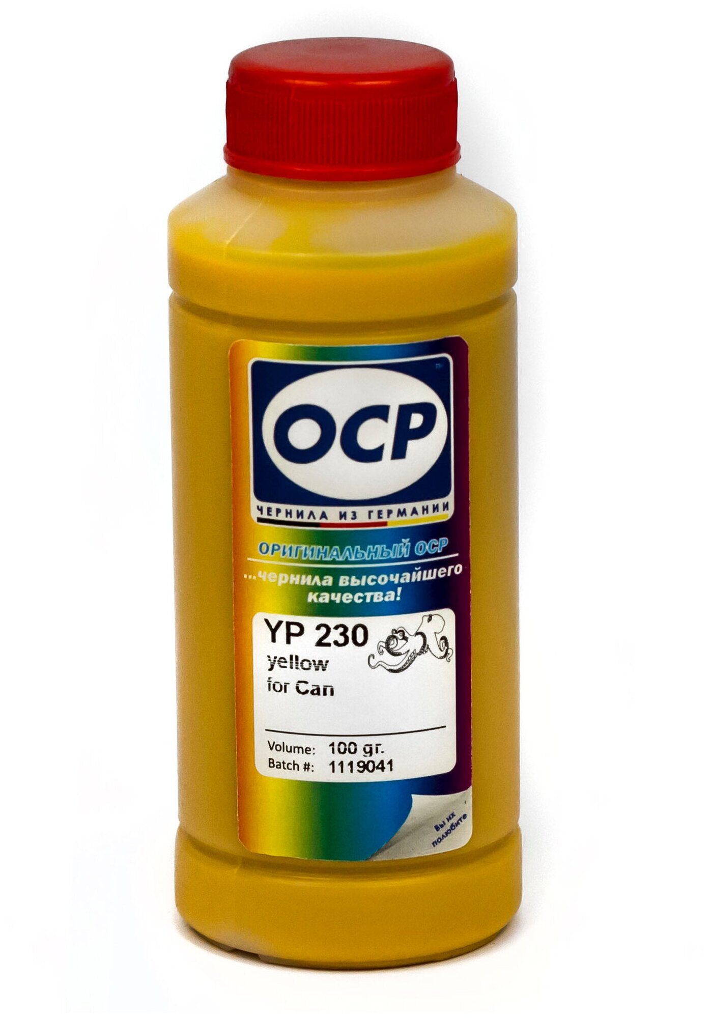 Чернила OCP YP 230 желтые пигментные для картриджей Canon MAXIFY PGI-1400Y/2400Y 100мл.