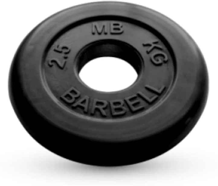 2.5 кг диск (блин) MB Barbell (черный) 50 мм.