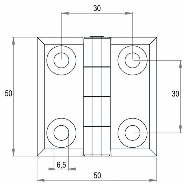 Накладная петля шарнирная пластик EMES PM50X50 - фотография № 2