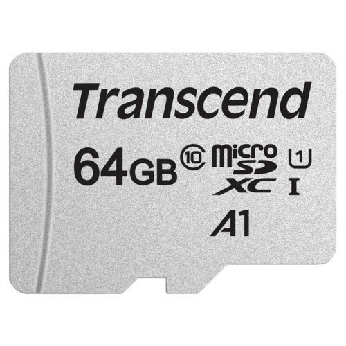 Карта памяти Transcend 300S microSDXC 64Gb UHS-I Cl10, TS64GUSD300S комплект 4 штук карта памяти transcend 300s microsdhc 32gb uhs i cl10 ts32gusd300s