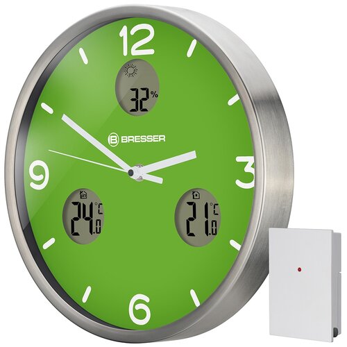 Метеостанция BRESSER MyTime io NX Thermo/Hygro, зеленый/серебристый метеостанция bresser mytime travel alarm clock