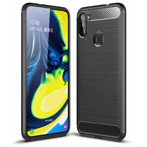 Brodef Carbon Силиконовый чехол для Samsung Galaxy A11 черный чехол brosco для samsung galaxy a11 transparent ss a11 hard tpu transparent