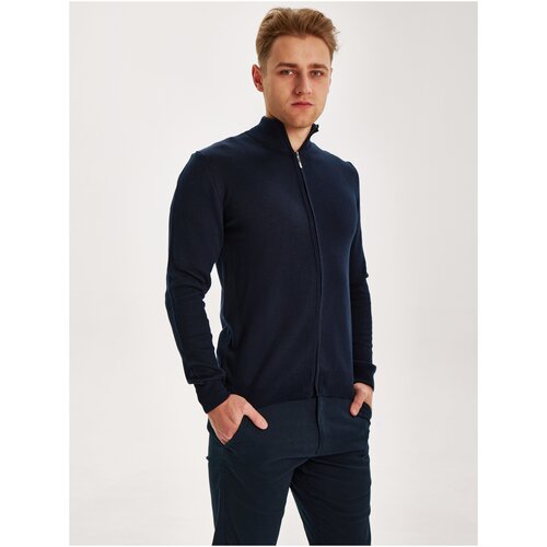 Кардиган мужской на молнии, MODCLICK, хлопок, арт М-2327-4, цвет темно-синий, р-р 54