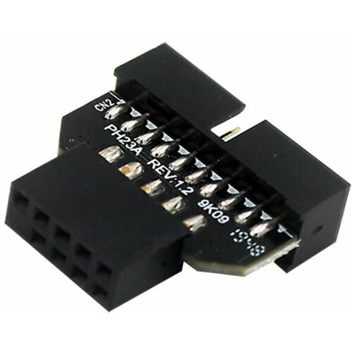 adapter for usb 2 0 motherboard idc 10pin 9pin female to usb 3 0 20pin 19pin male 10 cm Переходник для материнской платы USB 2.0 9 pin (10pin) (F) на USB 3.0 19pin (20pin) (M)