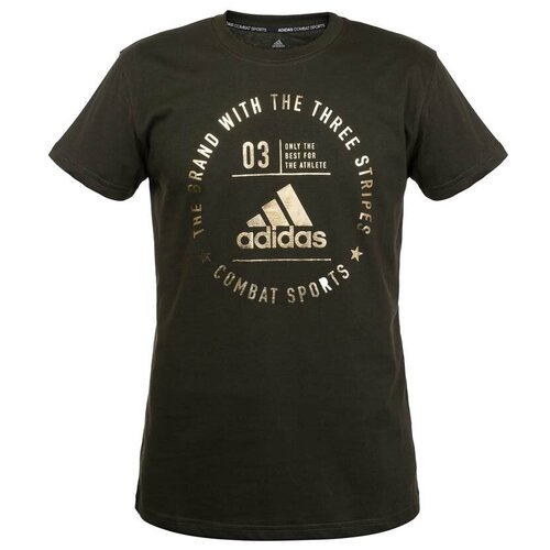 Футболка The Brand With The Three Stripes T-Shirt Combat Sports зелено-золотая (размер M) фото