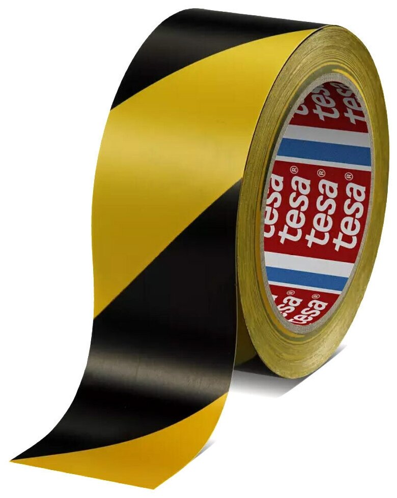 Лента маркировочная для разметки Tesa 60760 150 мкм самоклеящаяся 33 м x 50 мм Желто-черный