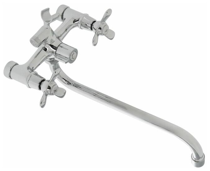 фото Cмеситель для ванны Accoona A7179, двухвентильный, с душевым набором, латунь, хром