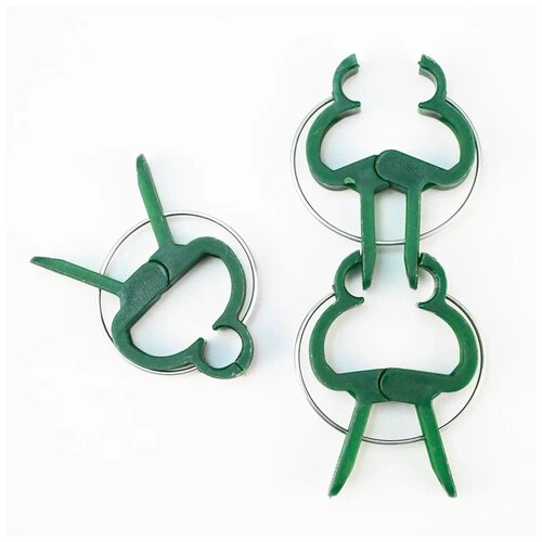 Подвязка для растений / Прищепки для растений зеленые d2см 50 штук (маленькие) зеленый