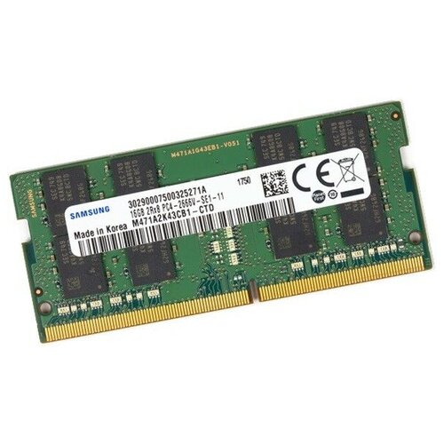 Оперативная память Samsung 16 ГБ DDR4 2666 МГц SODIMM CL19 M471A2K43CB1-CTD оперативная память samsung 4 гб ddr4 2666 мгц sodimm cl19 m471a5244cb0 ctd