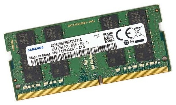 Оперативная память Samsung 16 ГБ DDR4 2666 МГц SODIMM CL19 M471A2K43CB1-CTDD0