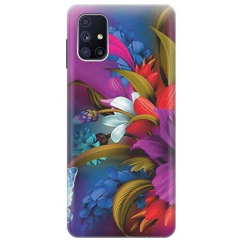 Ультратонкий силиконовый чехол-накладка для Samsung Galaxy M51 с принтом Фантастические цветы ультратонкий силиконовый чехол накладка для samsung galaxy j7 neo с принтом фантастические цветы