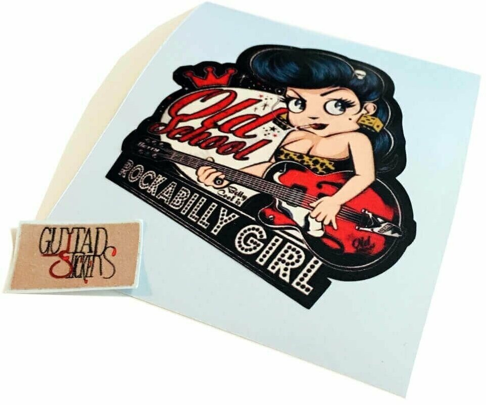 Виниловая наклейка на гитару "Rockabilly girl"