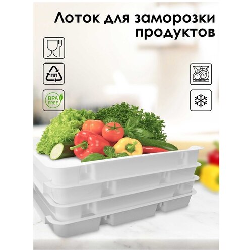 Набор лотков для заморозки продуктов 4 шт