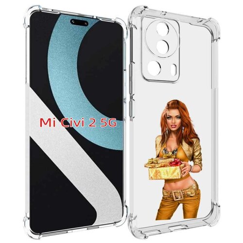 Чехол MyPads золотая-девочка-с-подарком женский для Xiaomi Civi 2 задняя-панель-накладка-бампер
