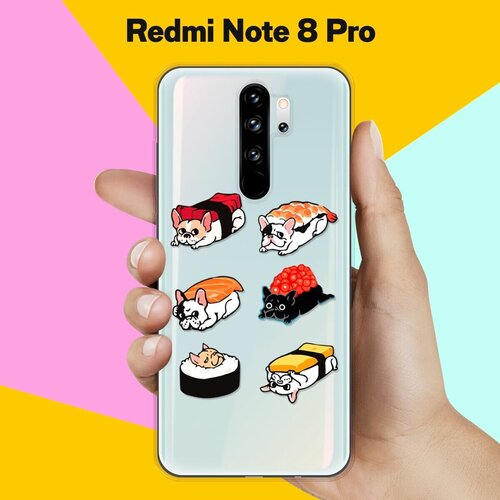 Силиконовый чехол Суши-собачки на Xiaomi Redmi Note 8 Pro силиконовый чехол суши собачки на honor 7a pro
