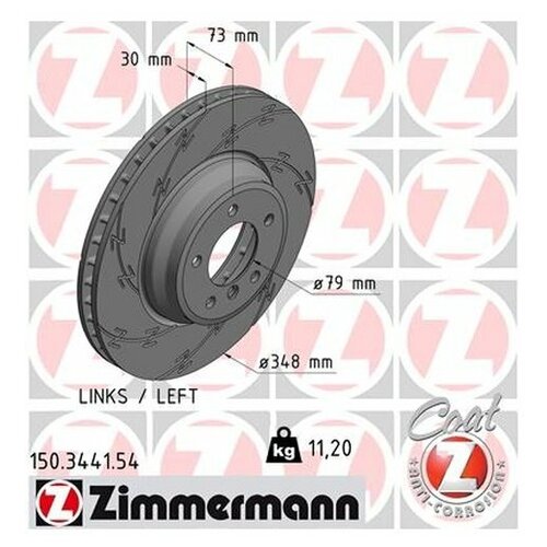 Тормозной диск передний Zimmermann 150344154 для BMW 3 серия E90, E91, E92, E93, X1 E84