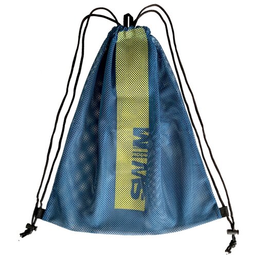 фото Сетчатый мешок для хранения и переноски плавательного инвентаря, пляжного отдыха swimroom "mesh bag 2.0", цвет темно-синий с желтым
