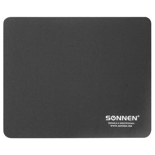 Коврик для мыши Sonnen BLACK, резина+ткань, 220х180х3мм, 5шт. (513309)