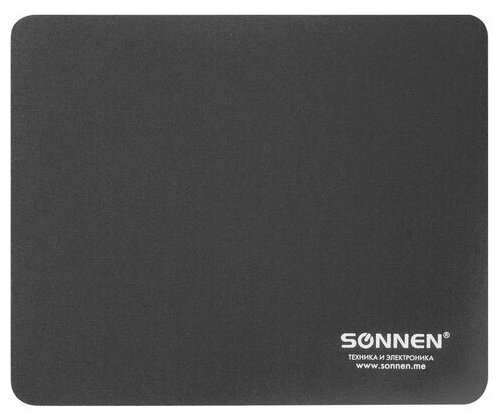 Коврик для мыши Sonnen BLACK резина+ткань 220х180х3мм 5шт. (513309)