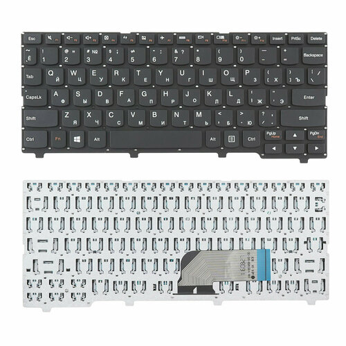 Клавиатура для ноутбука Lenovo IdeaPad 100S-11IBY черная без рамки шлейф для матрицы lenovo 100s 11iby p n 64411201800070 5c10k38954