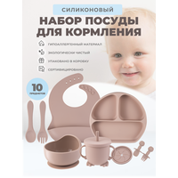 Детский силиконовый набор посуды для кормления малышей