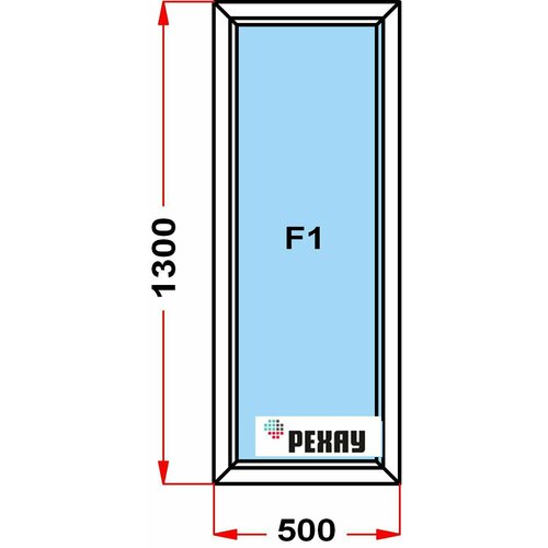 Окно из профиля РЕХАУ GRAZIO (1300 x 500), не открывающееся, 3 стекла