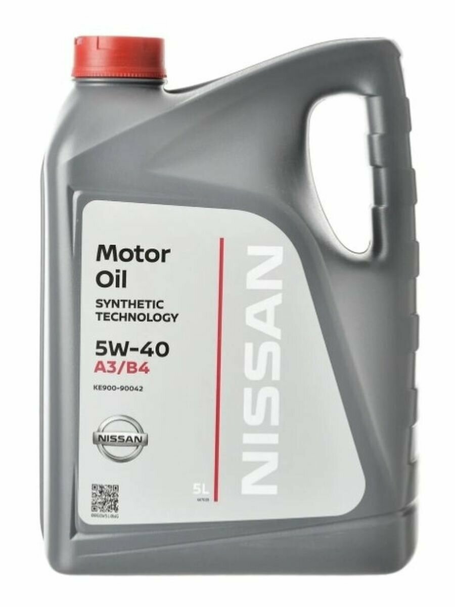 Синтетическое моторное масло Nissan 5W-40 A3/B4, 5 л