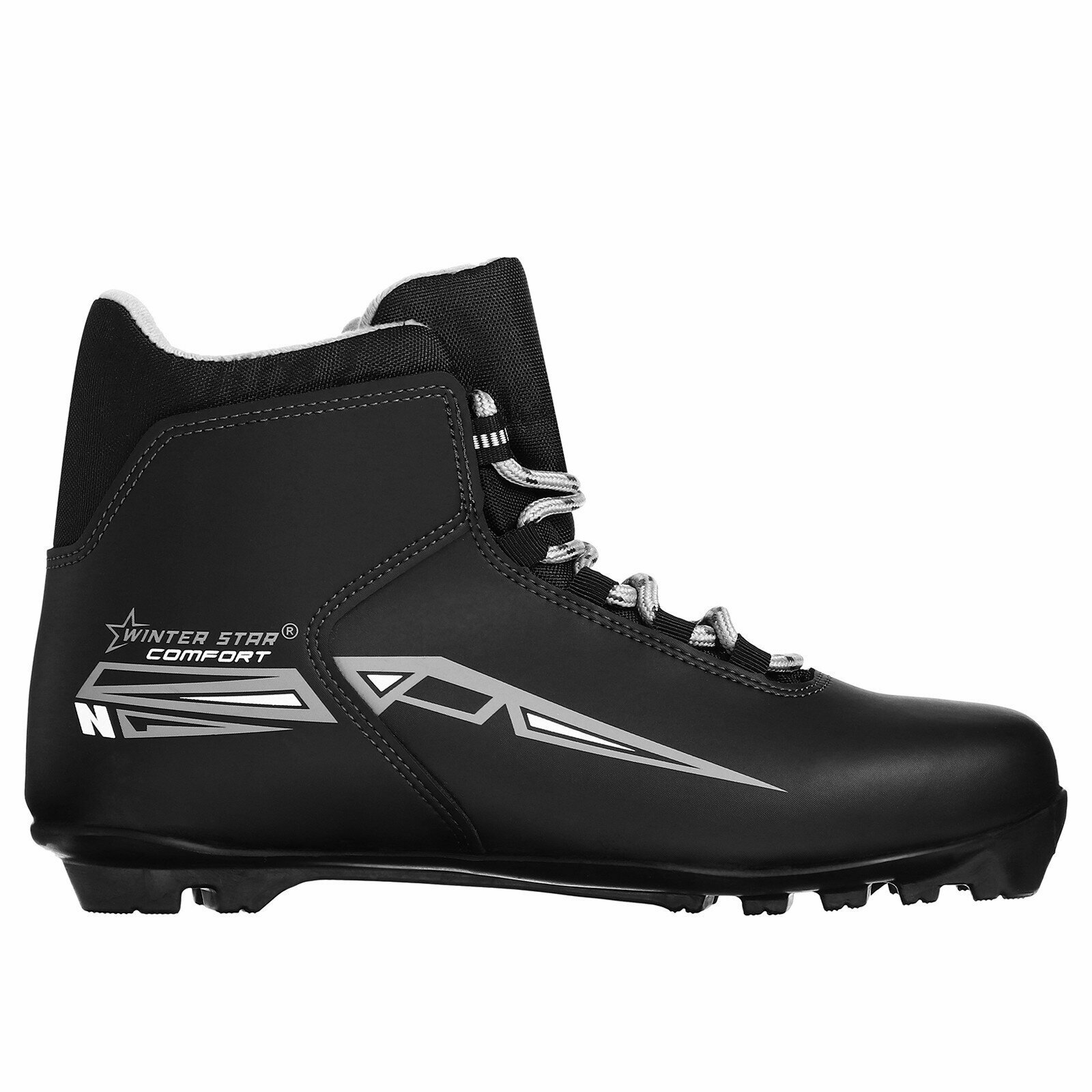 Ботинки лыжные Winter Star comfort, NNN, р. 42, цвет чёрный, лого серый
