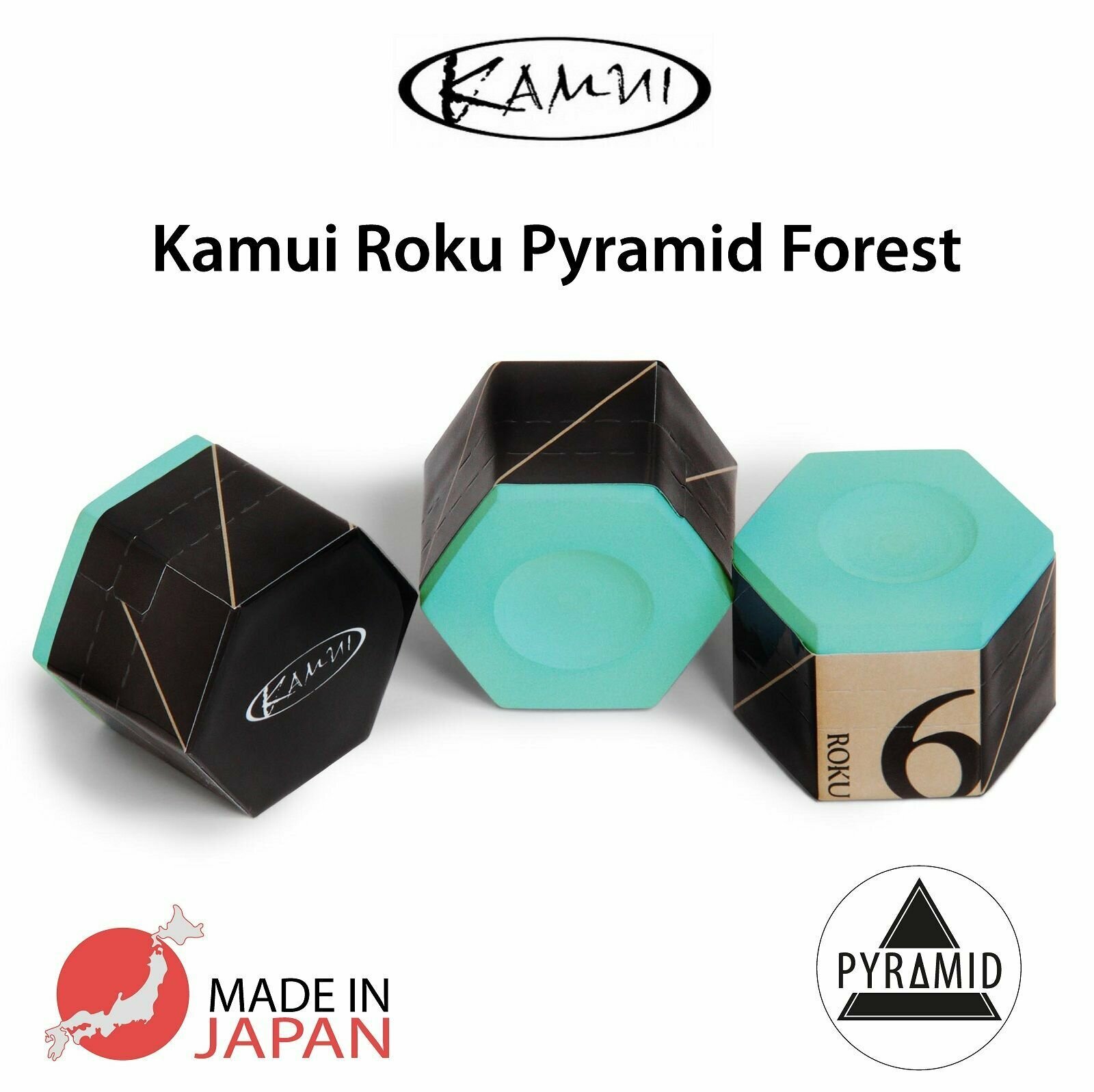 Мел для бильярда Камуи Року Пирамид зеленый / Kamui Roku Pyramid Forest 1 шт.