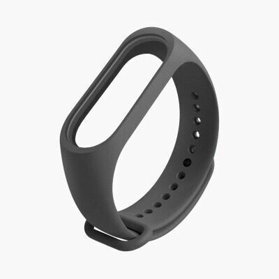 Силиконовый ремешок для фитнес-браслета Xiaomi Mi Band 3/4 темно-серый