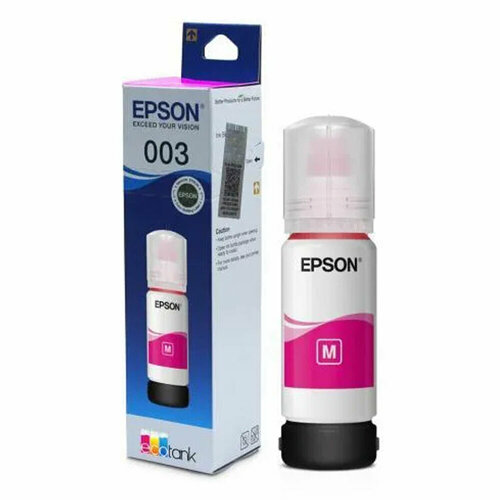 Чернила EPSON 003 (C13T00V398) для СНПЧ EPSON L3210/L3216/L3218, пурпурные, оригинальные мфу epson ecotank l3210 c11cj68401 403 405 501 517