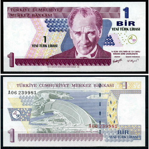 Турция 1 новая лира 2005 Pick 216 бумага UNC