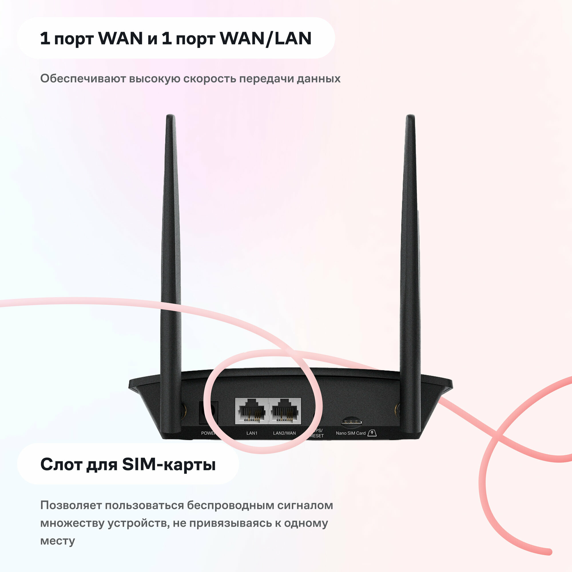 Маршрутизатор Wi-Fi роутер TP-LINK TL-MR100 черный — фото 1