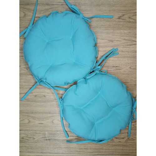 Подушка на стул круглая Бирюзовая 40 см с завязками3 штуки 1590₽