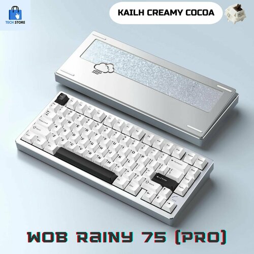 Игровая клавиатура WOB Rainy 75 pro Kailh Creamy Cocoa Английская раскладка серебристо-белый 1820000₽