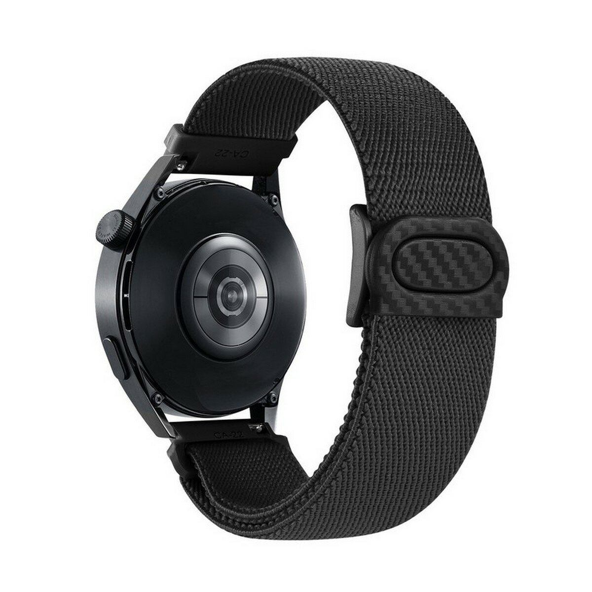 Ремешок c карбоновой застежкой для часов с креплением 20 мм Garmin, Samsung, Huawei, Honor, Xiaomi Amazfit, 05 черный