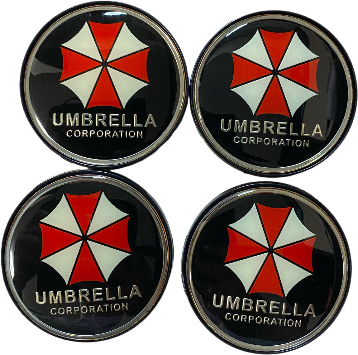 Колпачки заглушки для дисков Umbrella (Амбрелла) 68/64/10 хром 4 шт