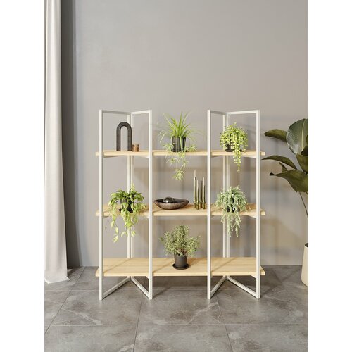 Полка для дома KM LOFT Дивульгато Лайт в гостинную перегородка белый/дуб сонома